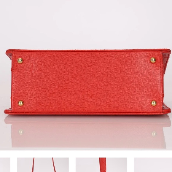 RARE 1997 vintage red Chanel Kelly 24k gold plated - Picture 8 of 17